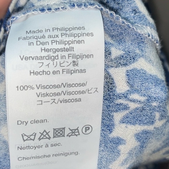 J. Crew Mercantile Size Medium Blue Floral Shift Dress Long Sleeve - Picture 4 of 5